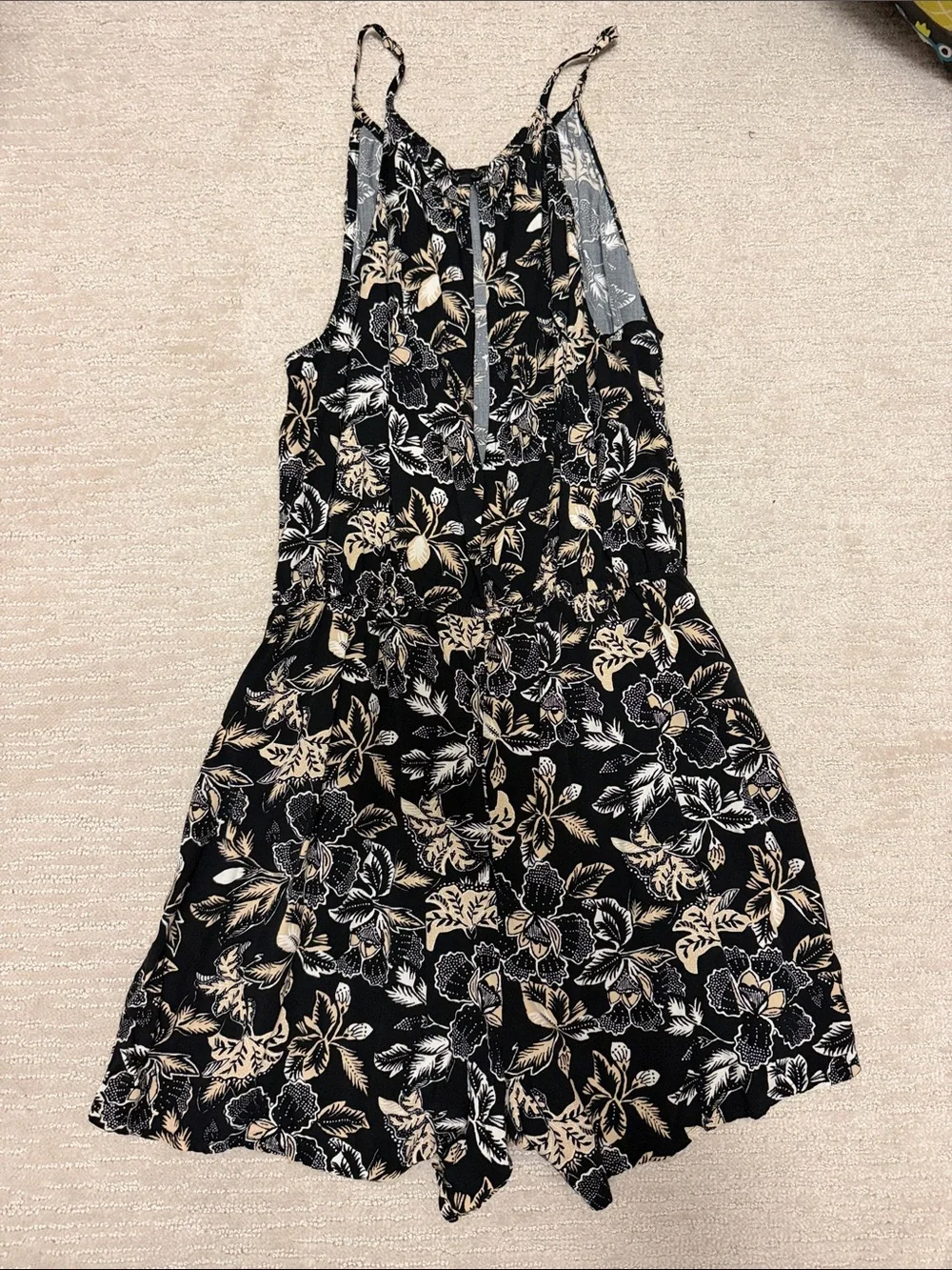 Black Floral Romper - Old Navy